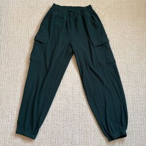Aerie Waffle Knit Dark Green Cargo Joggers